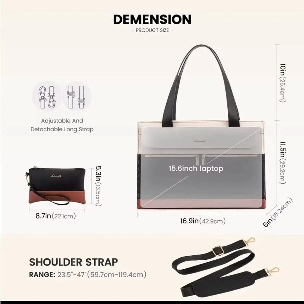 Lovevook Women's Black Laptop Bag NWT - Picture 5 of 6